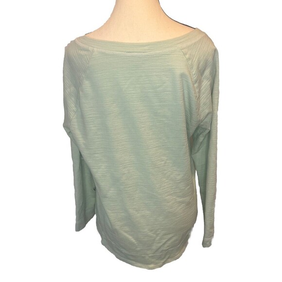 T by Talbots GREEN Knit Long Sleeve Crew Neck Top UPF 50+ Activewear Sz Large - Picture 4 of 8